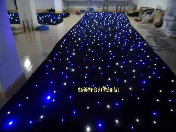 Stage Backdrop LED Blue&White 3x4meter Star Curtain for Wedding Stage Show Background