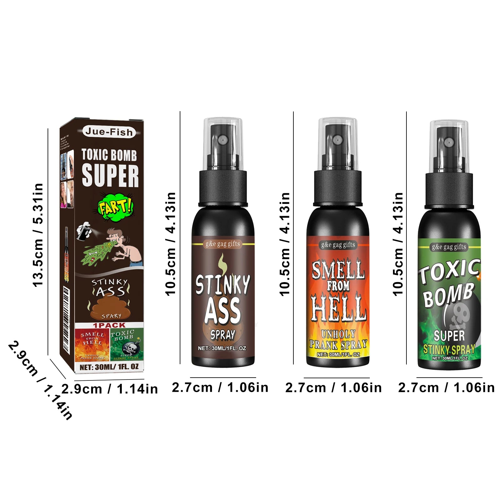 Novelties Liquid Fart Gag Prank Joke Spray Can Stink Bomb Smelly Stinky Gas Joke Sprinkle Prank Family Entertainment Supply by Big Tim's Magic Emporium