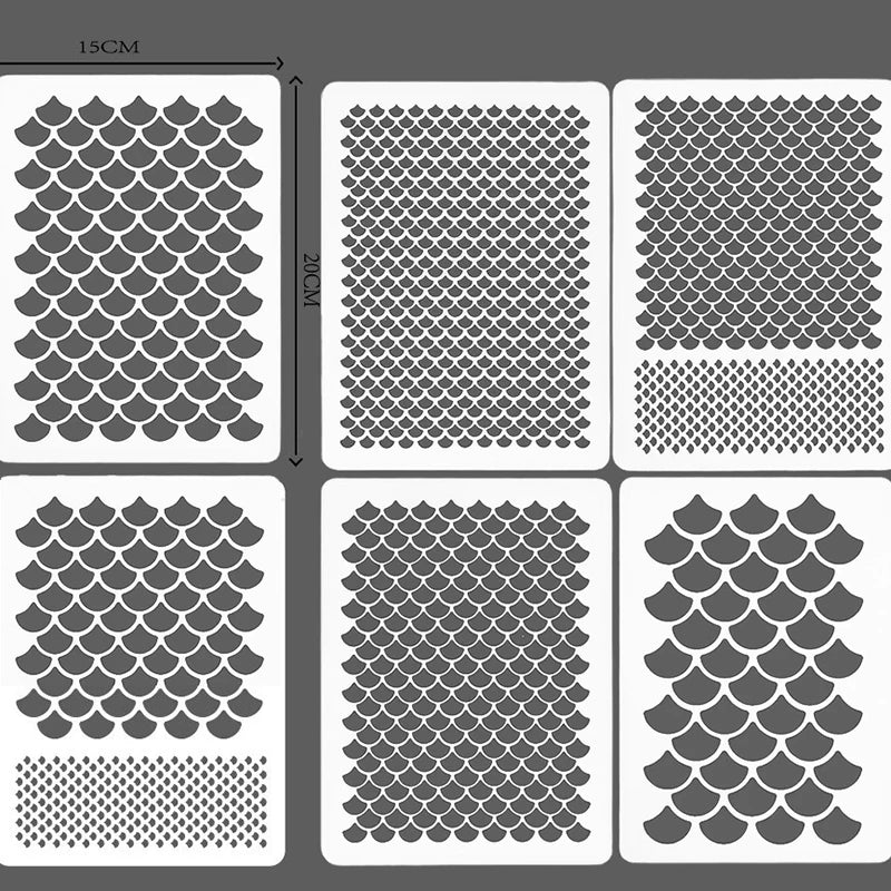 Hot Sale Fish Scale Stencil Face Painting Stencils Stencils For Painting Makeup Stencil Reusable Face Paint Stencils