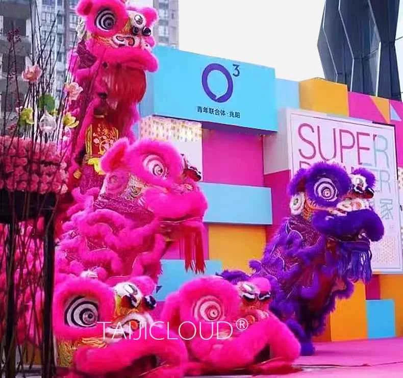 Southern Lion Dance Props for Adults, Double Performance Use, Wool Dragon Lantern, Authentic Lion Awakening Props.