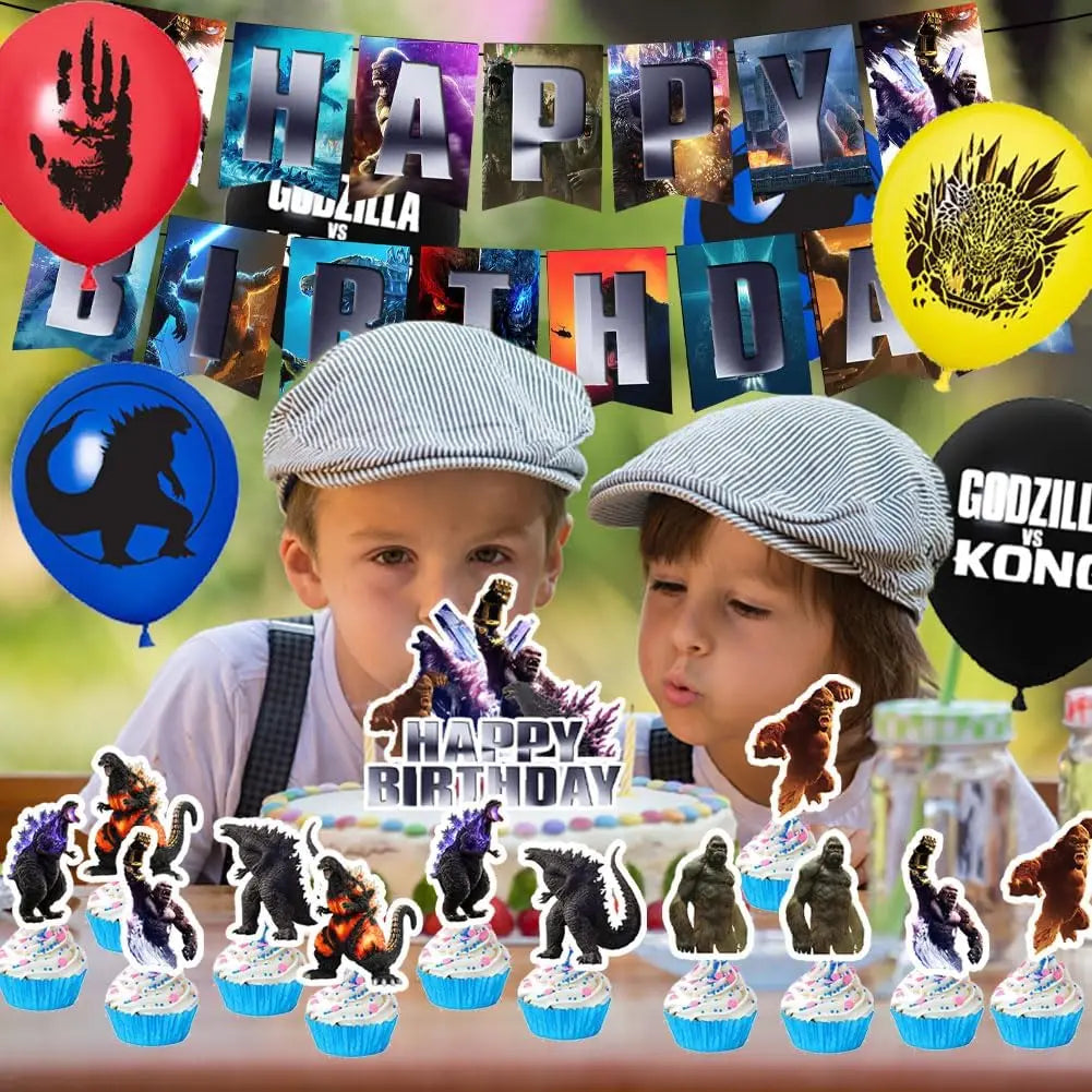 Godzillaed Birthday Party Decorations, Party Supplies, Banner, Balloons, Cake Toppers for Kid's Birthday Party