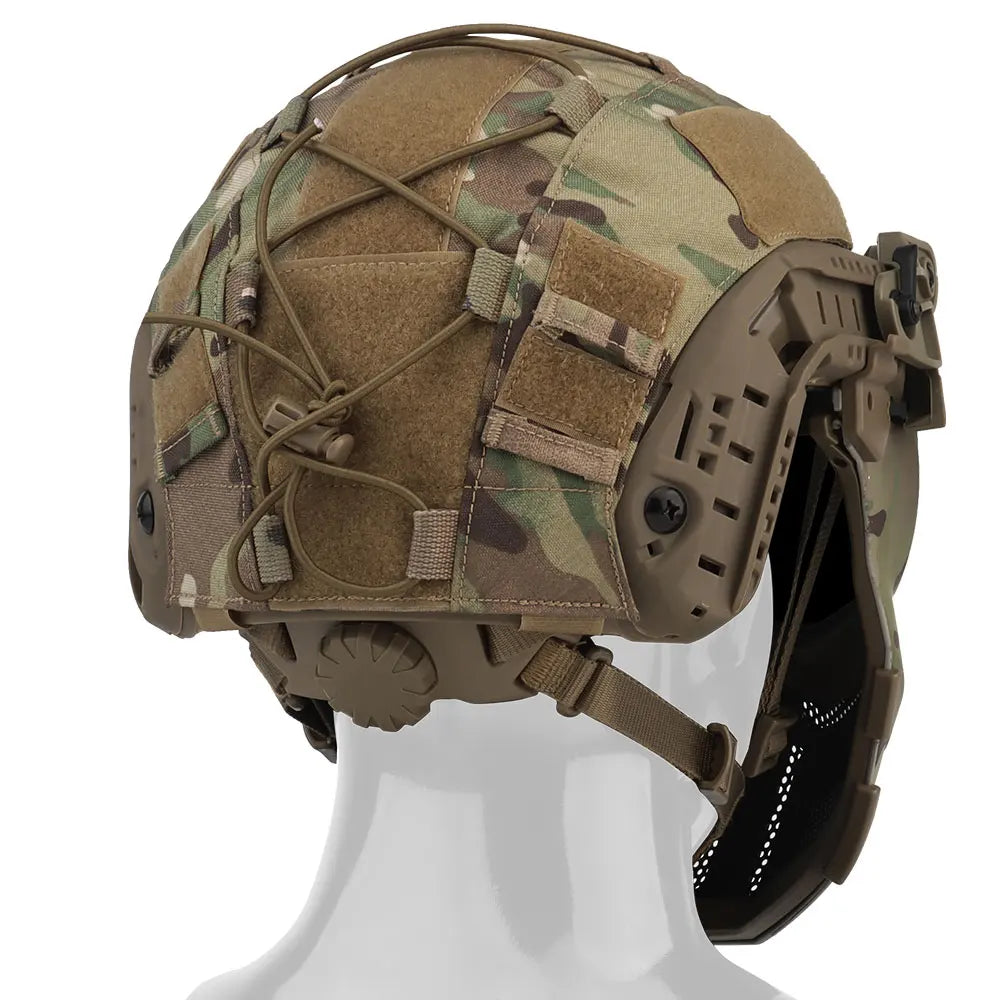 Tactical FAST Helmet Half Face Mask With Flip Goggles Black/Clear 2Pcs Lenses for Hunting Airsoft CS Game Paintball Mask Gear - Big Tim's Magic Emporium