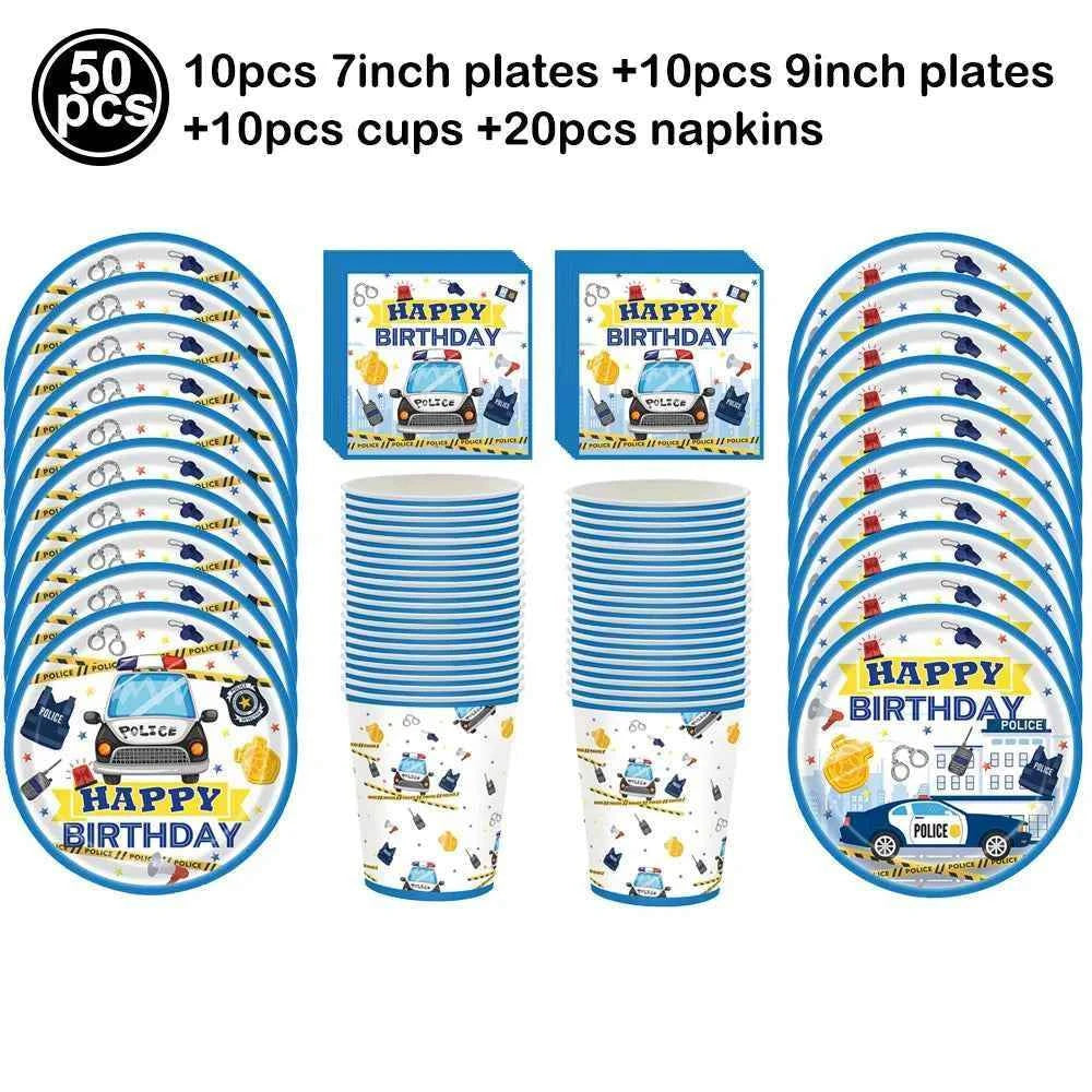 10pc Police Cupcake Toppers Policeman Birthday Cupcake Picks Police Cake Decors Baby Shower Police Theme Birthday Party Supplies