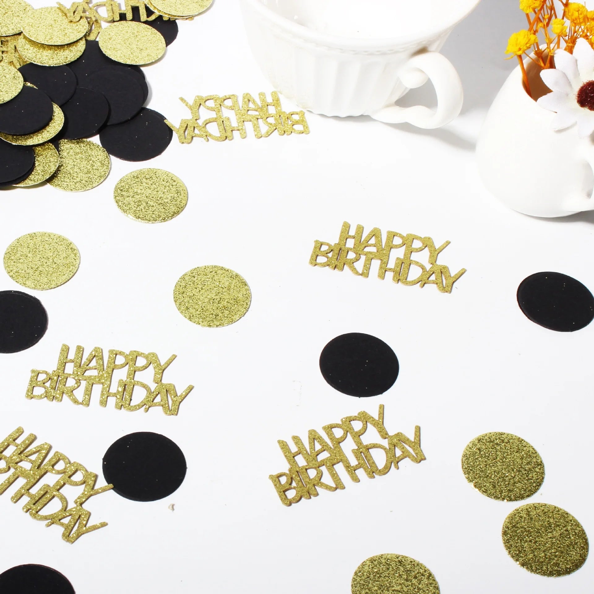 Black Gold Paper Scraps Birthday Party Paper Scraps Birthday Party Desktop Decoration Supplies