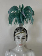 The Stardust Dionysia – Mint Green Feather Carnival & Masque Ball Headdress