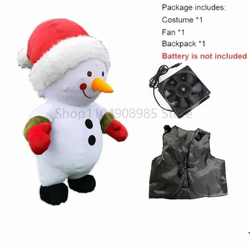 Inflatable Santa Claus Snowman Deer Mascot Costume Adult Fancy Dress Christmas Party Kawaii Mascot Costume Carnival Costumes - Big Tim's Magic Emporium