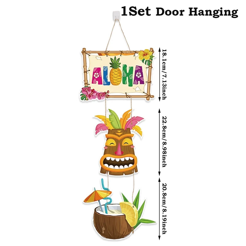 Hawaiian Party Paper Door Hanging Pendants Aloha Party Tropical Beach Party Banner Happy Summer Hawaii Birthday Party Supplies - Big Tim's Magic Emporium