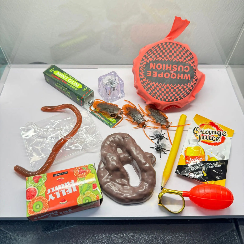 Trick toy gift box set, April Fool's Day funny gift box, fly gum fart pad - Big Tim's Magic Emporium