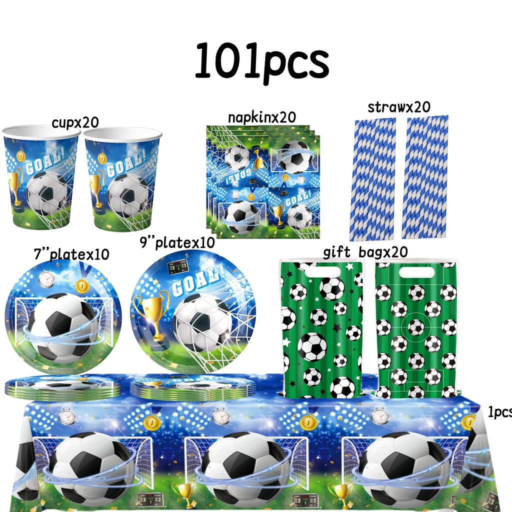 Football Party Stuff Soccer Party Tableware Tablecloth Napkin Cup Plate Soccer Party Backdrop Baby Shower Football Party Favors - Big Tim's Magic Emporium