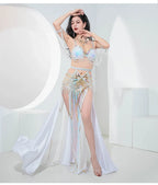 Luxury Sequin Embroidered Crystal Beaded Belly Dance Competition Set