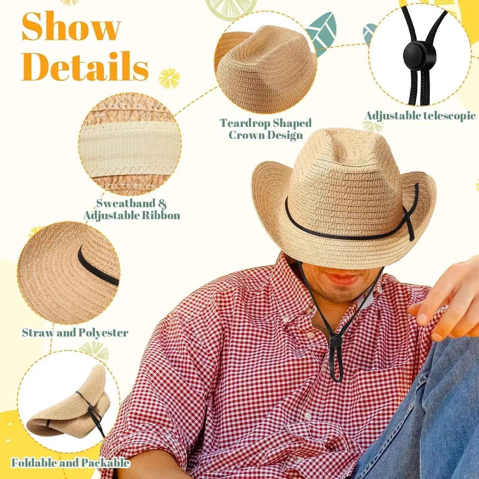 4-50Pcs Straw Cowboy Hats for Party Bulk Sombrero Hats Western Hats for Women and Men Wedding/Beach/Havana Party Favor Supplies