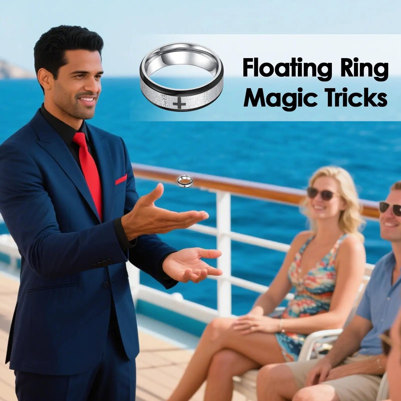 Magic Tricks Floating Ring Magic Trick Metal Cool Floating Toys for Travel Carnival Stage Kids Adults Street Performance Party - Big Tim's Magic Emporium