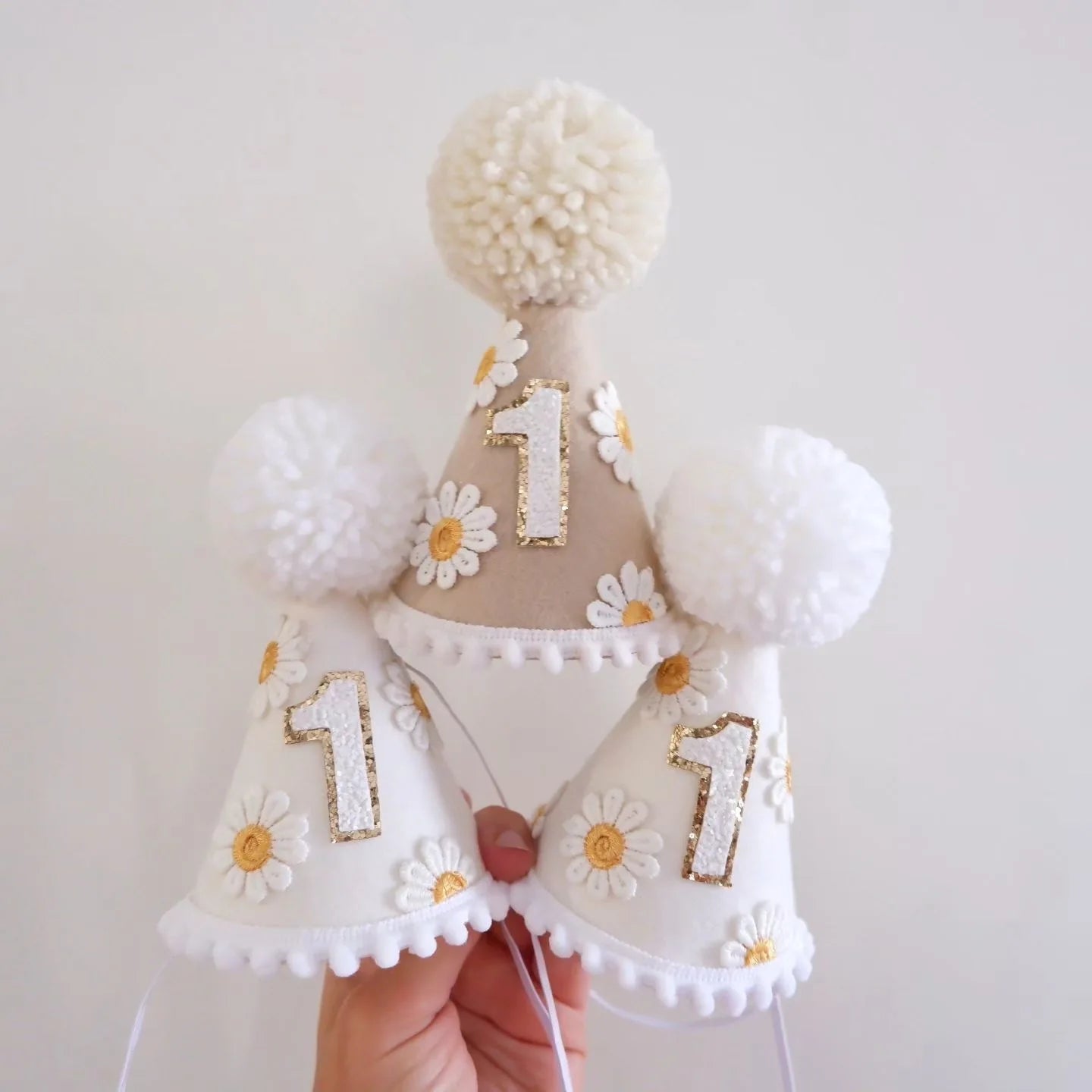 Neutral party hat, 1st birthday, 2nd birthday crown, Cake smash prop, birthday crown, party hat, first birthday girl, boy. - Big Tim's Magic Emporium