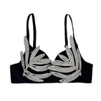 Diamond Rhinestone Leaf Embroidered Bustier Top & Corset Bralette