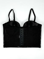 Mesh Bustier Corset Crop Top Diamond Embroidery Tassel Evening Party Bralette