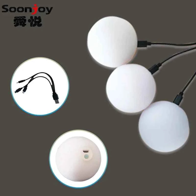 LED Juggling Balls Glow Balls USB Rechargeable Soft PVC Light up Ball （Set of 3） - Big Tim's Magic Emporium