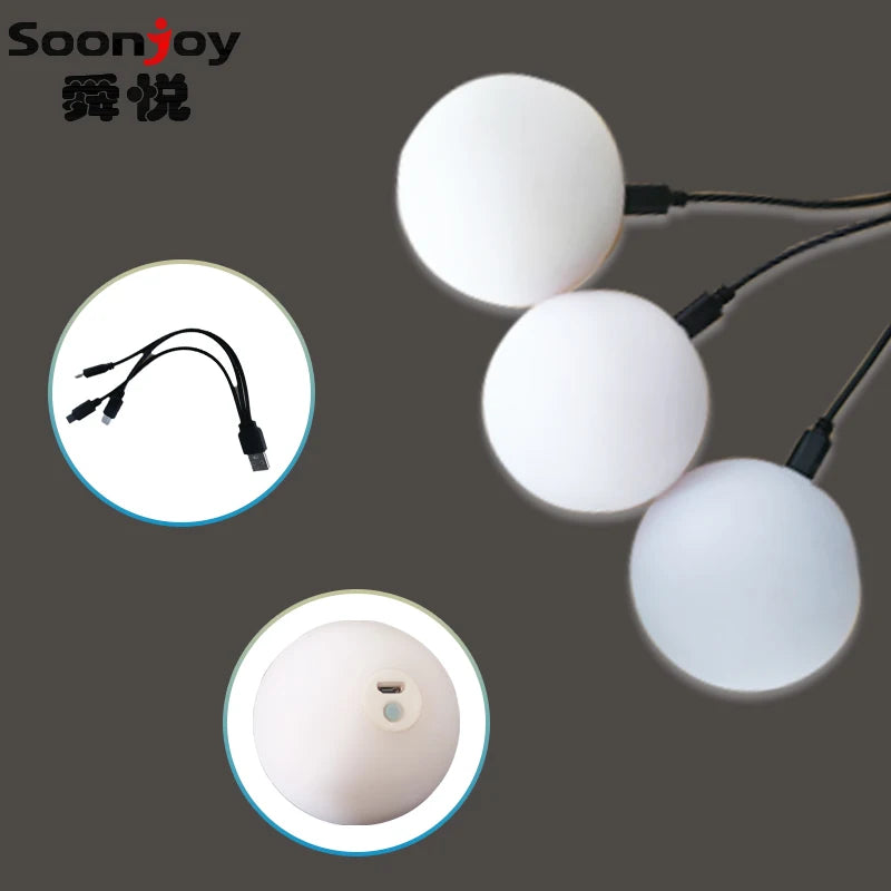 LED Juggling Balls Glow Balls USB Rechargeable Soft PVC Light up Ball （Set of 3）