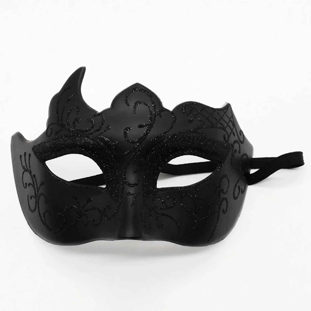 Half-Face Painted Men's Mask Painted with Shiny Powder Venice Style for Halloween Costume Supplies