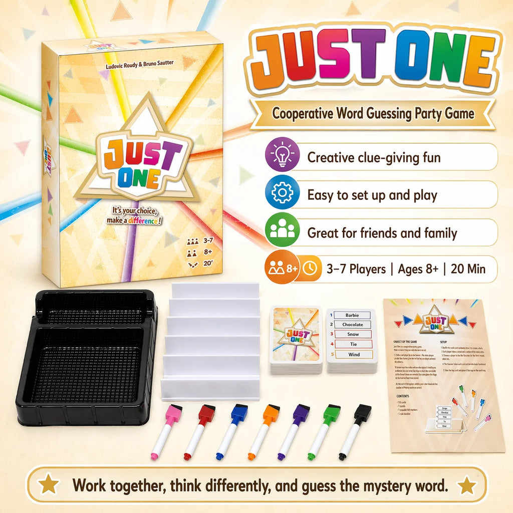 Just One Cooperative Board Game - Party Word Guessing Game for Families & Friends,3-7 Players, Easy to Learn Award Winner - Big Tim's Magic Emporium