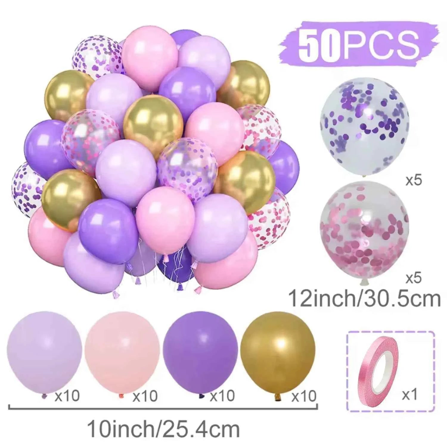Birthday Decorations Balloons Purple Happy Party Wedding Pink Blue Mother's Father's Child's Day Carnival Christmas Halloween