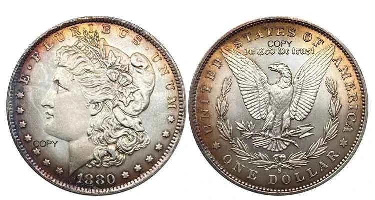 US 1880 S 1 One Dollar Morgan Silver Plated America Copy Commemorative Coin United States Ww2 Liberty Moneda Collectible Coins
