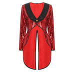 Velvet Circus Ringmaster Tailcoat Marching Band Halloween Showman Outerwear