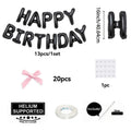 1Set Black White Happy Birthday Pink Bow Balloon Set Girl's Birthday Party Decoration Baby Shower Globos Gift Supplies Letter