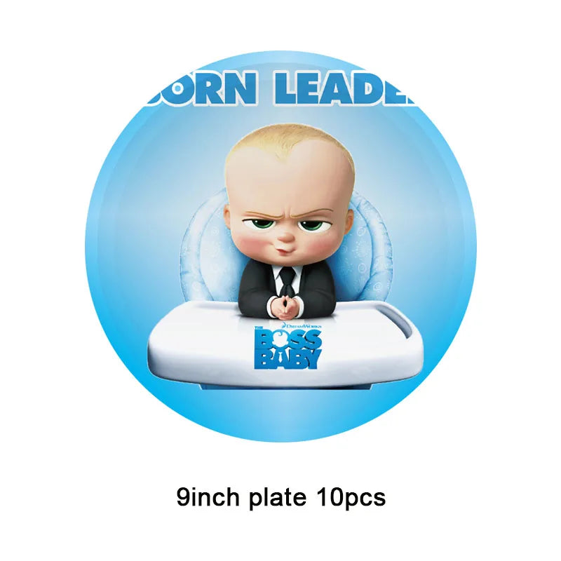 Cartoon Bossed Baby Newborn 1st Birthday Party Decorations Cute Balloons Plates Banner Tableware Set for Kids Party Favors Gifts