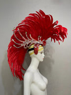 The Stardust Dynasty – Majestic Velvet & Feather Samba Masquerade Crown