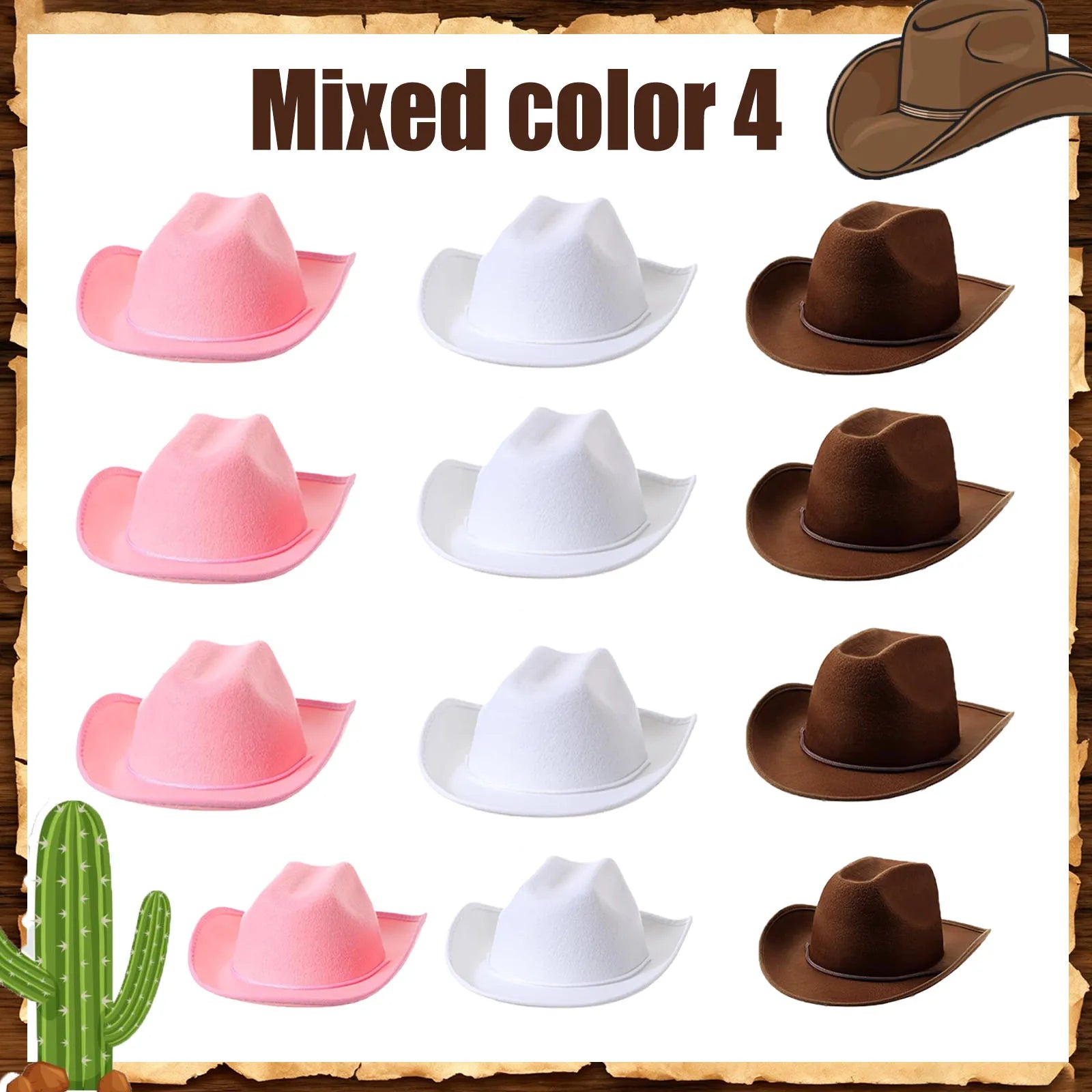 6-48Set Kids Western Cowboy Hats with Bandanas Cowboy Party Hats for Birthday Party Cosplay Costume Party Western Party Favors - Big Tim's Magic Emporium