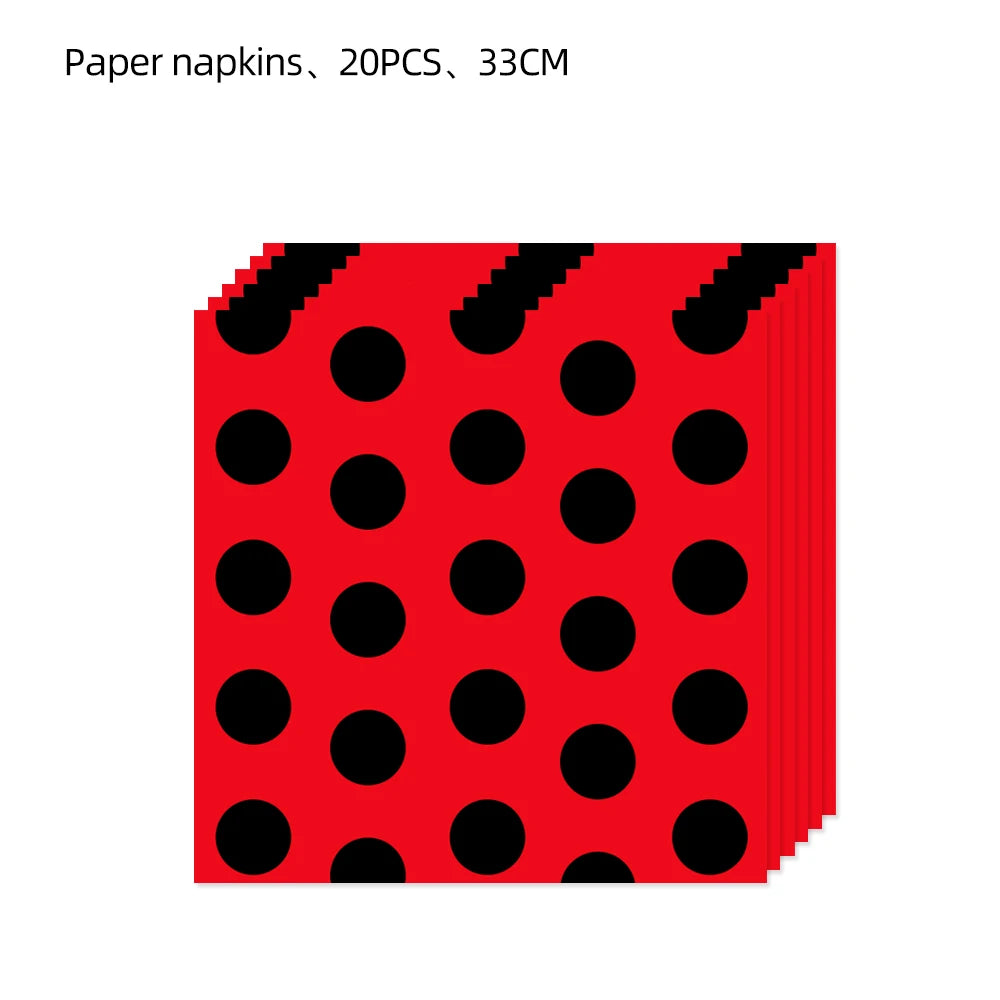 Ladybug Tablecover Party Pack Red Black Polka Dots Tablecloth 54 x 87 Inch Ladybug Party Western Themed Party Birthday Party - Big Tim's Magic Emporium