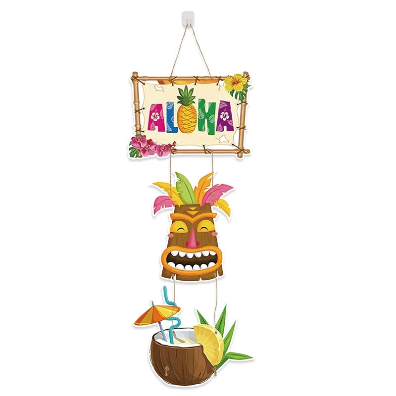Hawaiian Party Paper Door Hanging Pendants Aloha Party Tropical Beach Party Banner Happy Summer Hawaii Birthday Party Supplies - Big Tim's Magic Emporium