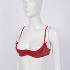 Patent Leather Underwired Open-Cup Bra