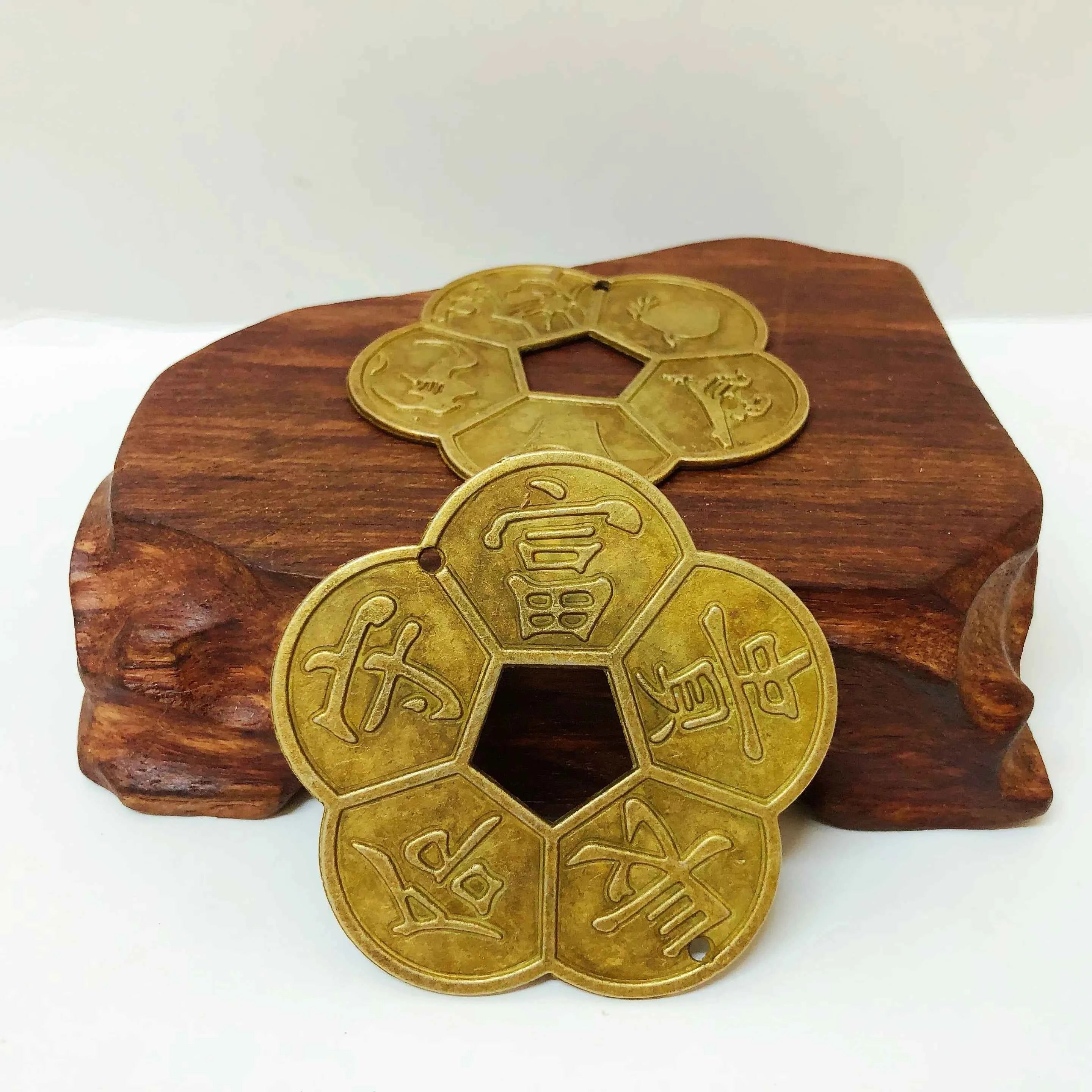 Chinese Feng Shui Lucky Coins Old Ancient Long Life Wealth Guarantee Copper Coin Enhancement Collection Gift Home Decor Ornament