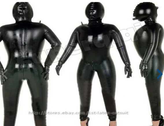 Latex Rubber Catsuit Cosplay Tights Bodysuit Halloween Double layer inflation Masquerade ball - Big Tim's Magic Emporium