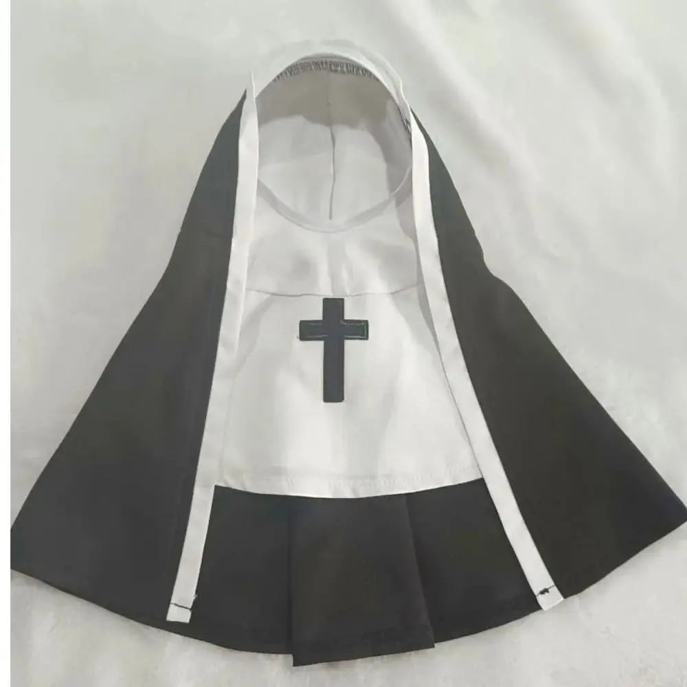 Cat Puppy Pet Nun Cloak Role Play Soft Pet Cat Halloween Costumes Black/white Breathable Cat Cosplay Costume Sets Cosplay Dress
