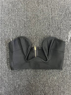 Sweetheart Neck Bandage Crop Top