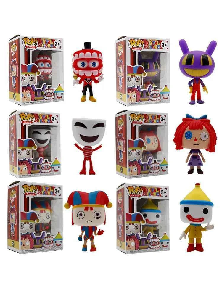 6 amazing POP figurines with magical digital circus figurines, enamel head rotatable children's and adult gifts