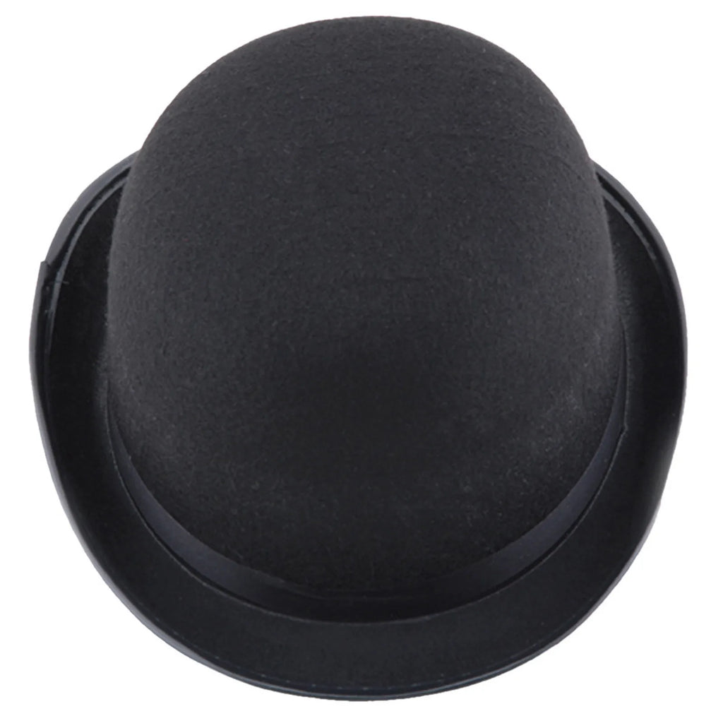 Pure Black Halloween Magic Hat With Hat Holder Cotton Bowler Hat Men'S Satin Hat Gentleman Clothing Gift For Men
