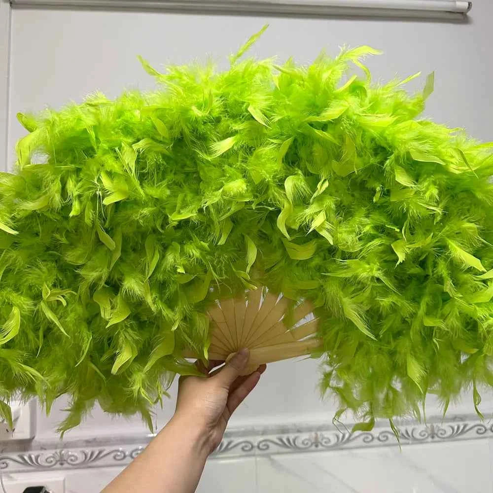 70*40cm Large Pink Feather Fan Stage Performance Dance Fan Photography Props Lolita Feather Folding Fan Wedding Party Decoration