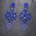 Sparkly Glass Crystal Statement Drop Earrings Stage Performance Jewelry