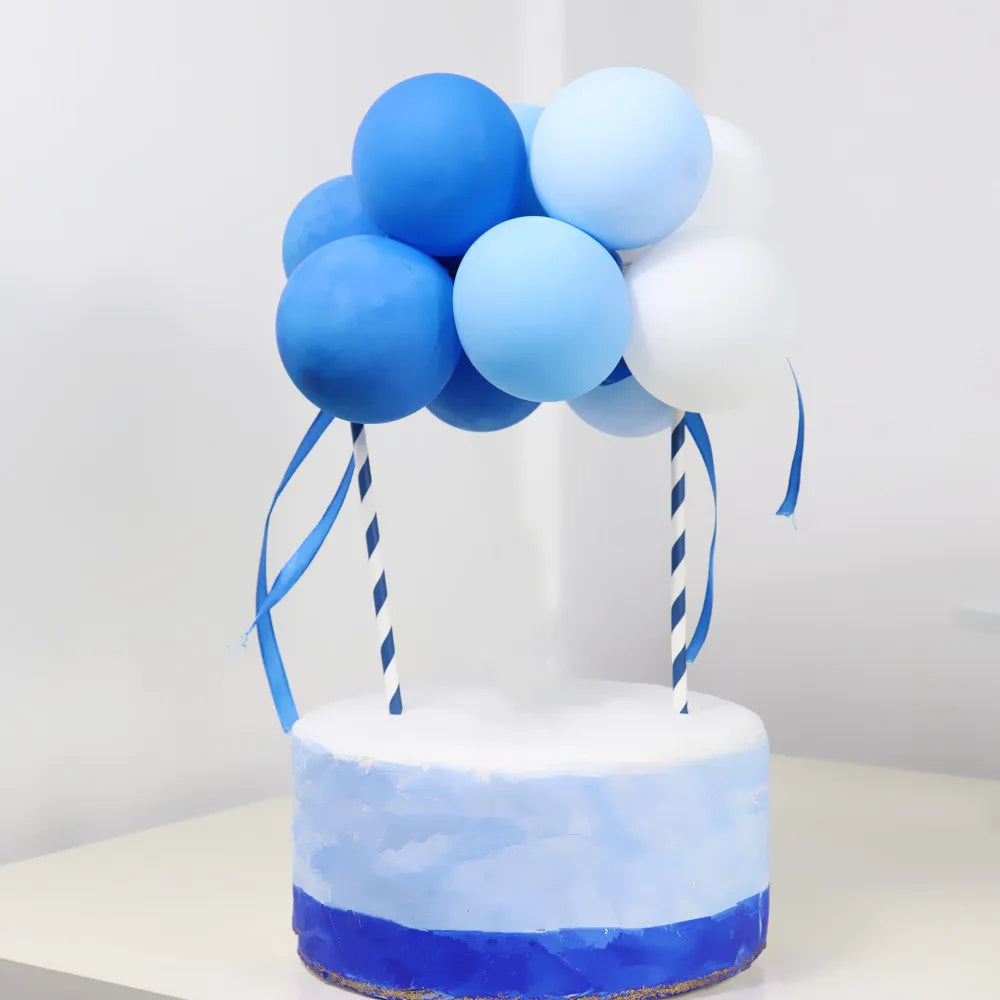 10pcs 5 Inch Balloon Cake Topper Confetti Balloon Birthday Party Dessert Decoration Baby Shower Wedding Decor Cake Supplies