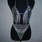 Dazzling Crystal Tassel Bra Chain & Thong Bikini Body Jewelry Set