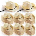 4-50Pcs Straw Cowboy Hats for Party Bulk Sombrero Hats Western Hats for Women and Men Wedding/Beach/Havana Party Favor Supplies