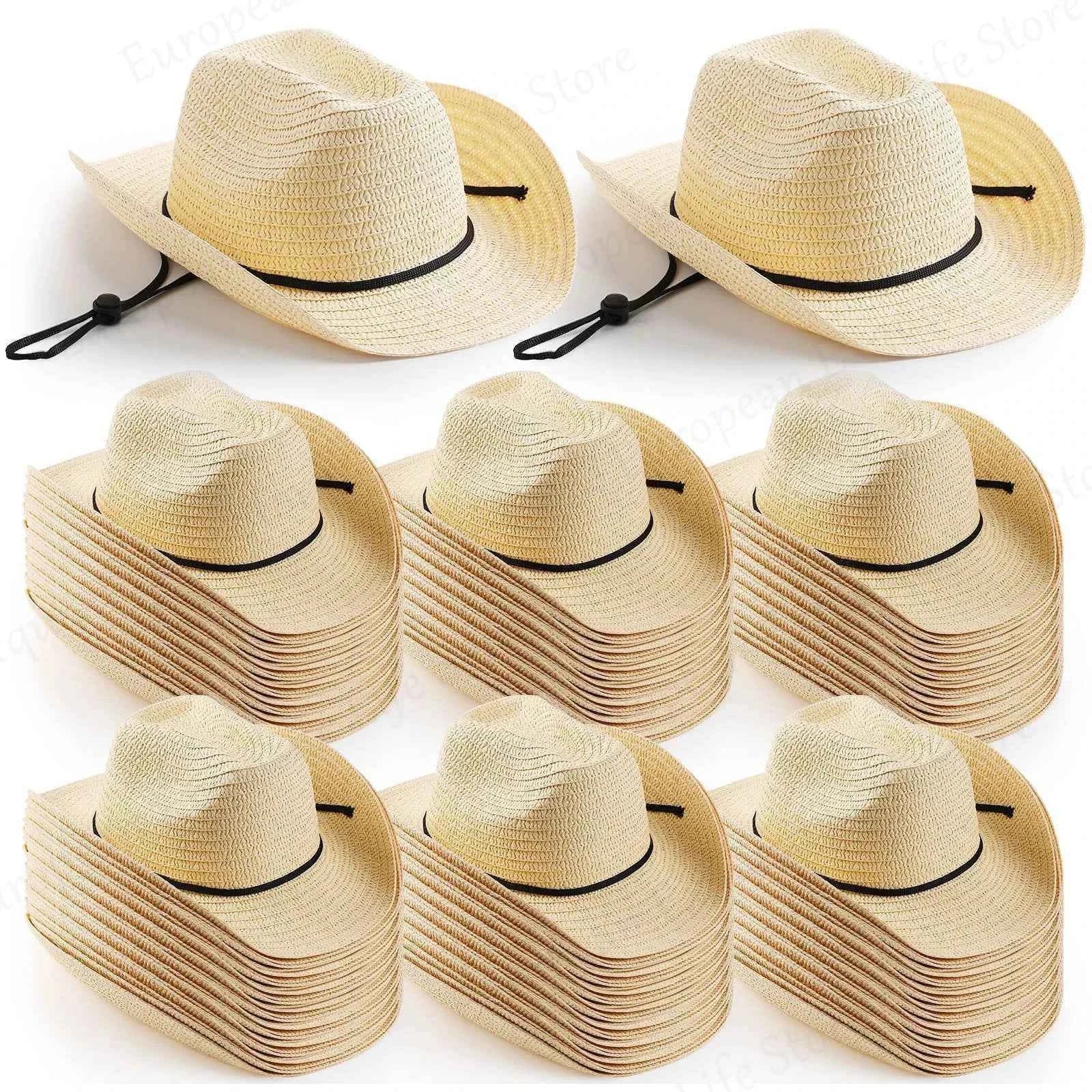 4-50Pcs Straw Cowboy Hats for Party Bulk Sombrero Hats Western Hats for Women and Men Wedding/Beach/Havana Party Favor Supplies