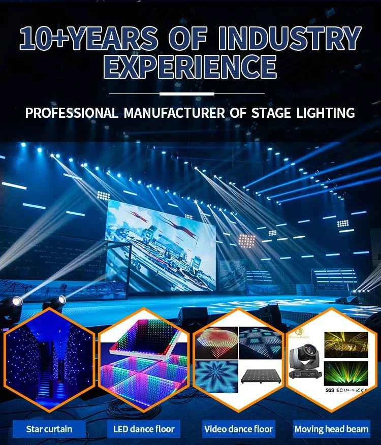 Stage Backdrop LED Blue&White 3x4meter Star Curtain for Wedding Stage Show Background