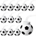 12pcs 10 Oz Reusable Soccer Ball Cups with Straws Lids - Birthday Beach Party Supplies