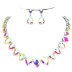 Rhinestone Drop Necklace & Earring Set