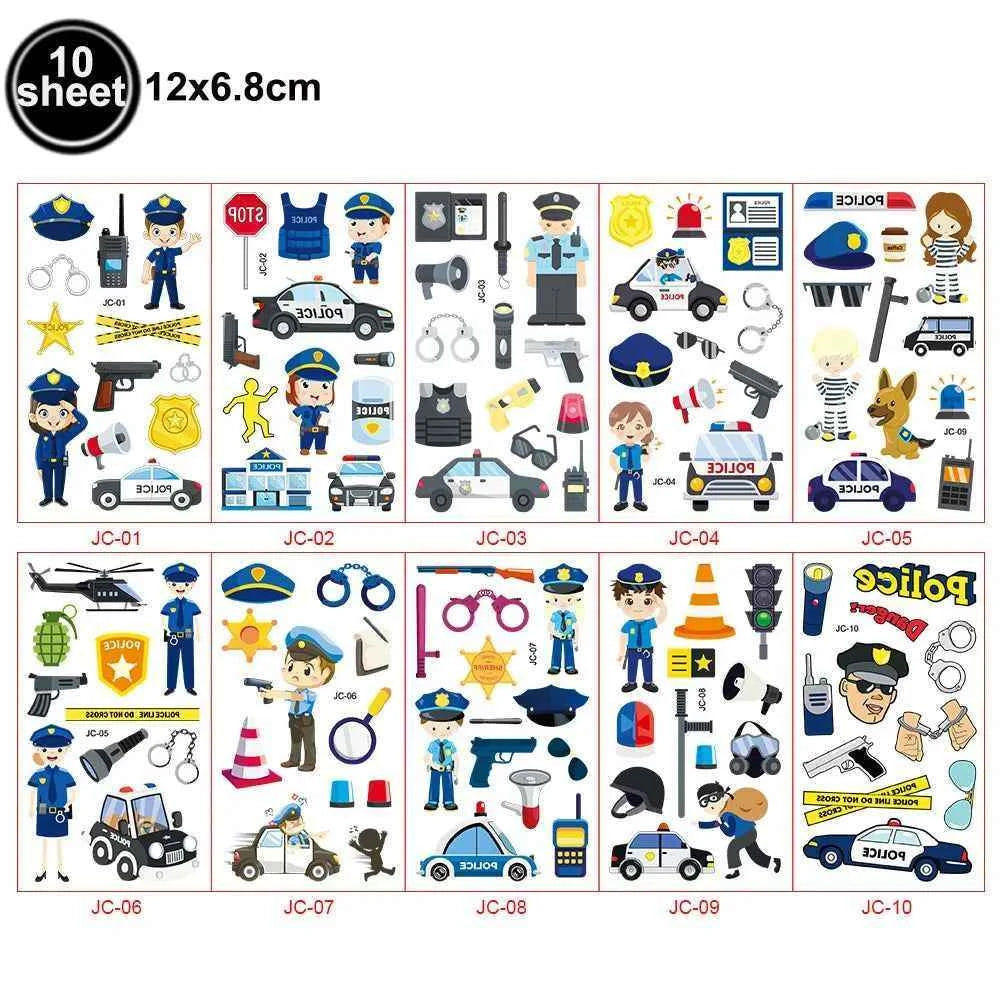 10pc Police Cupcake Toppers Policeman Birthday Cupcake Picks Police Cake Decors Baby Shower Police Theme Birthday Party Supplies