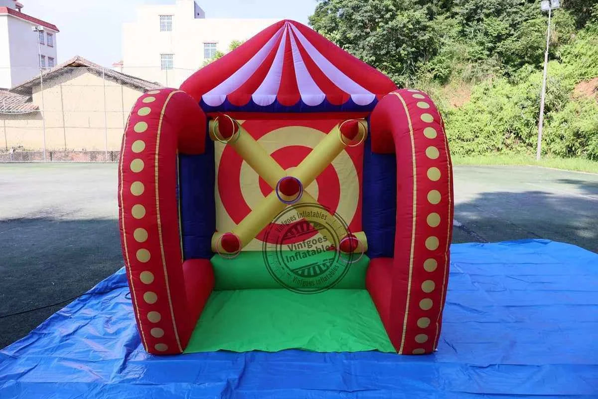 Free air shipping 5 in 1 Inflatable Carnival Bundle Games Soccer Dart Knock Down Ring Ross Game For Kids And Adults Party Game